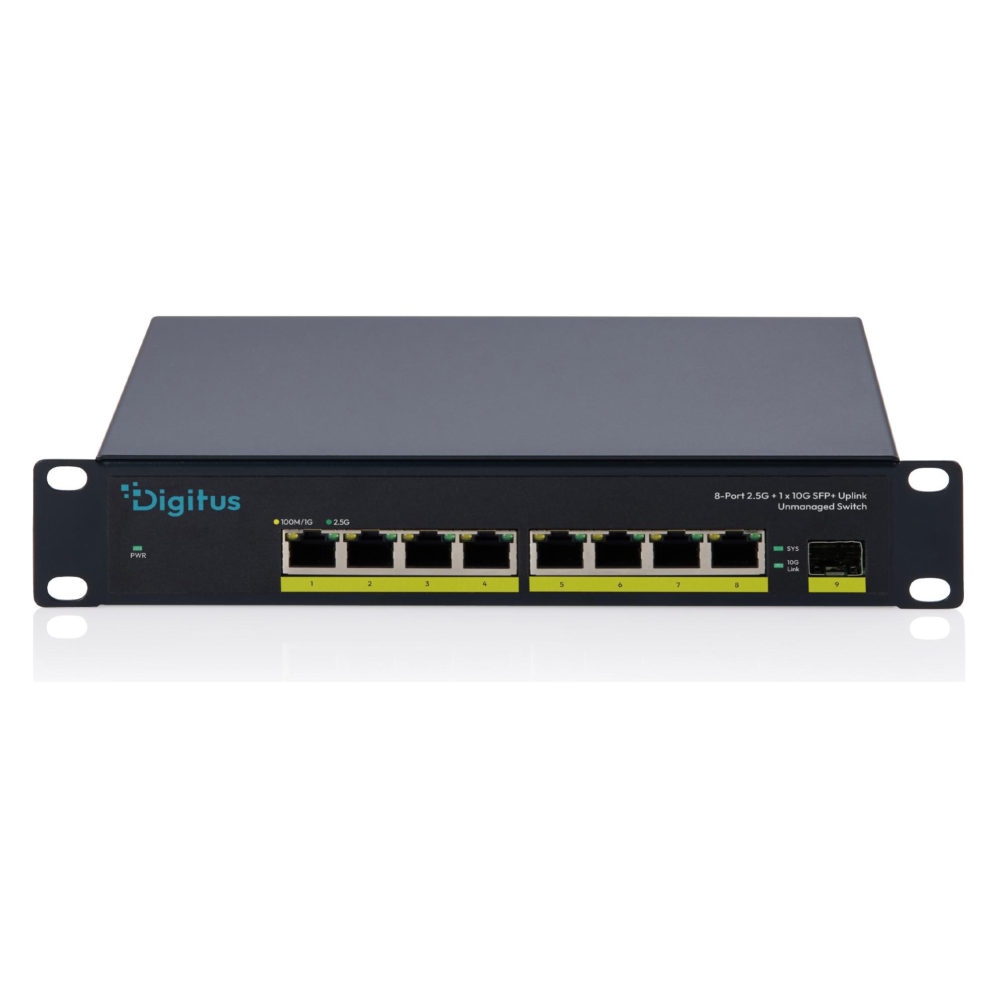 Digitus 10 Zoll 8-Port 2.5G Unmanaged Switch 1× 10G SFP+ (8 Ports) (DN-80122)
