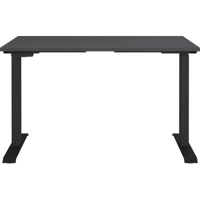 Schreibtisch GERMANIA "Lemont", grau (graphit, schwarz, graphit), B:120cm H:72cm T:80cm, Tische, Schreibtisch, Elektrisch höhenverstellbarer Schreibtisch