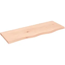 vidaXL Wandregal 80x30x2 cm Massivholz Eiche Unbehandelt