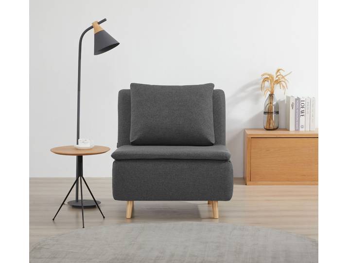Sessel GOODPRODUCT AINSLEY - OTTO. Verlässliche Qualität. , grau (anthrazit), B:81cm H:82cm T:65cm, 100% Polyester, Sessel, Sessel, wandelbar zum Gästebett, Schlafliege, Webstoff u. Cord-Bezug