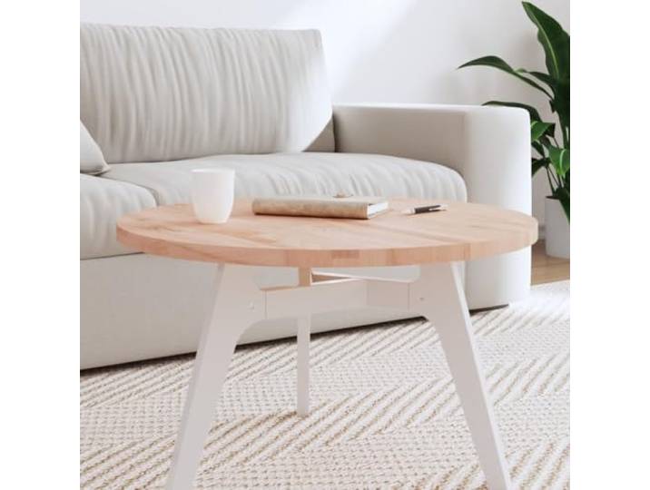 KGTKGTYER Tischplatte Buche Massivholz Rund Ø70x2,5 cm Unbehandeltes Naturmaterial, Für Couchtische, Individuelle Maserung
