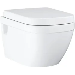 Grohe, Toilette + Bidet, Wand-Tiefspül-WC-Set Euro Keramik spülrandlos alpinweiss