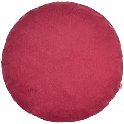 KISSENHÜLLE Rund FarbTon Chenille-Haptik himbeer-rot 60 cm Ø