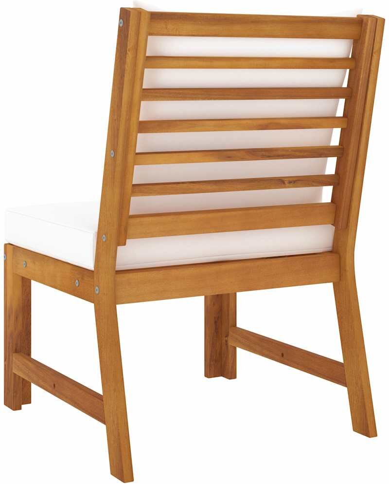 vidaXL Canapé central sectionnel et coussin crème Bois d'acacia massif
