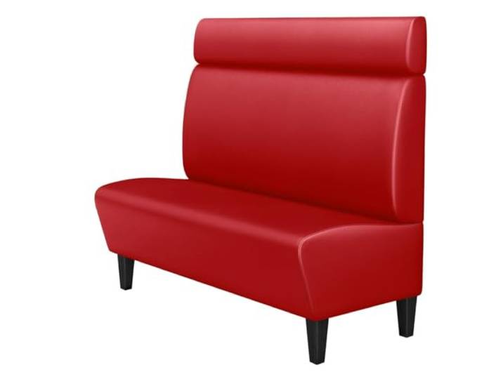 GGMMÖBEL Miami Gastro Sitzbank B:H 200 x 128 cm Rot Glatt Leder