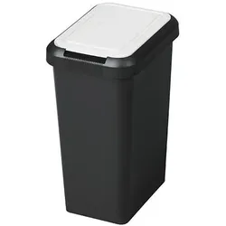 CEP Touch&lift 45 L Abfallbehälter schwarz / weißer Deckel.
