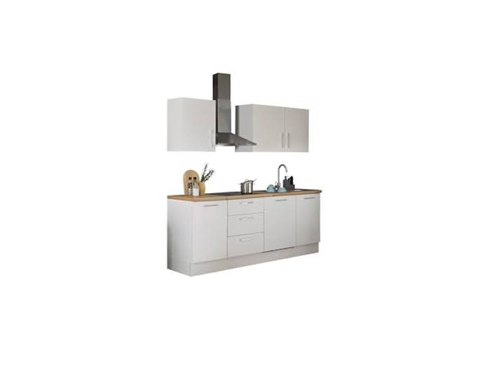 TURIN ZB Küchenzeile ohne Küchengeräte Küche in Weiß Artisan Eiche Optik 220 x 211 x 60 cm (B/H/T), Küche ohne Elektrogeräte, Einbauküche ohne Geräte, geräumig, mit viel Stauraum, modernes Design