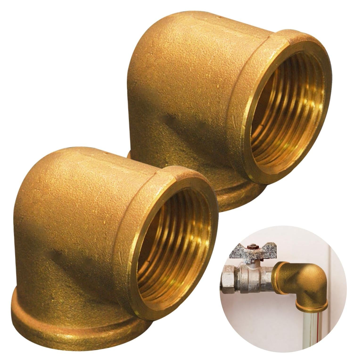 Solidchoice 2 stuks 90 graden messing hoekstukken 1/2 inch binnengewinde