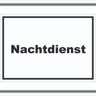 HB-Druck Nachtdienst Aufkleber mit Text Nachtschalter waagerecht A6 (105x148mm)