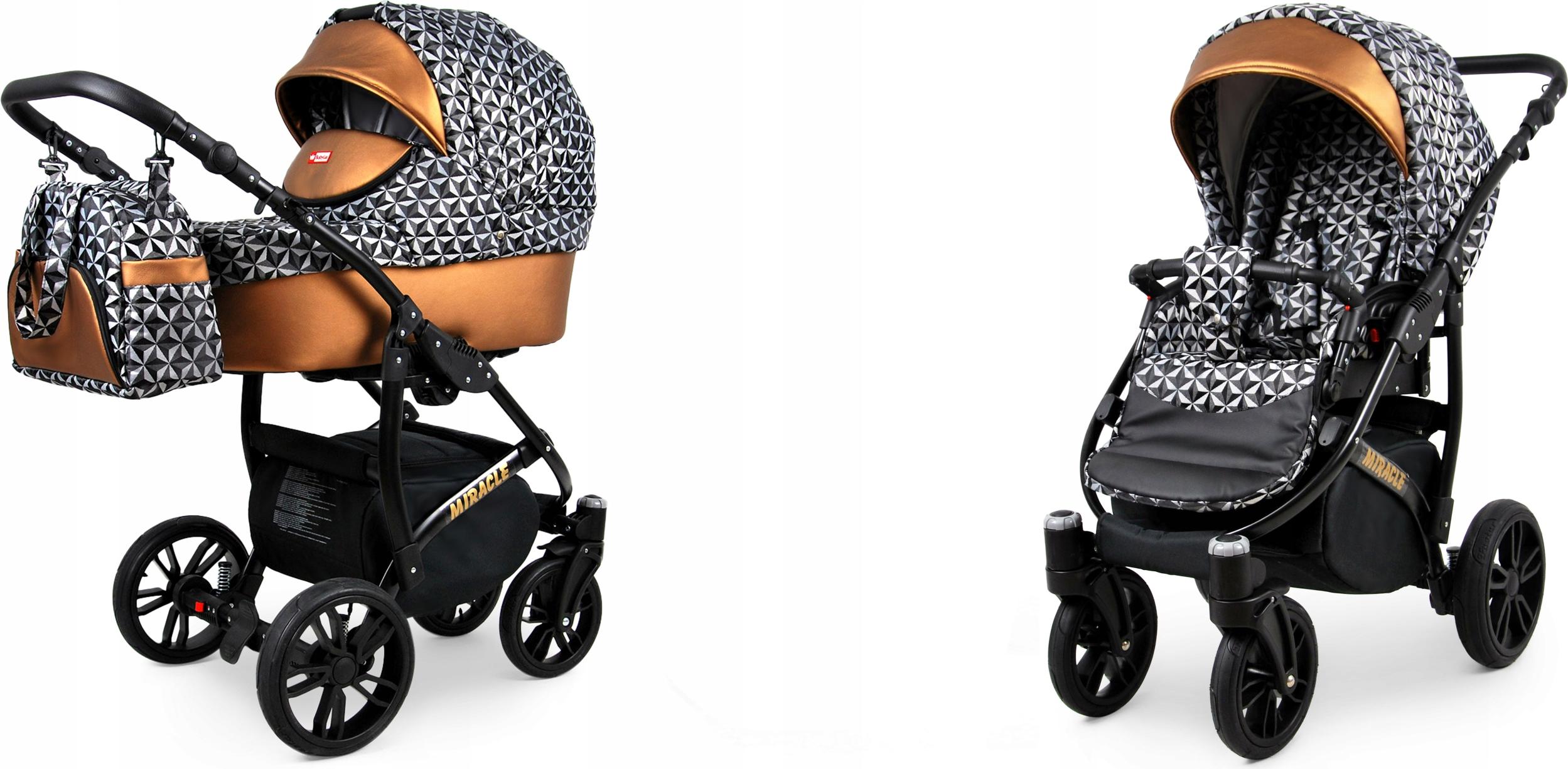 BabyLux Miracle | 2in1 Kinderwagen Set | Optical Copper | Kombikinderwagen | Kinderwagenset | B