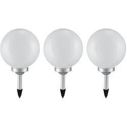3er Set Solarleuchten Kugeln Garten LED Gartendeko Solarkugel für Außen Steckleuchte 20 cm Kugelleuchte Solar, Leuchtdauer ca. 6-8 Stunden, DM 20 cm