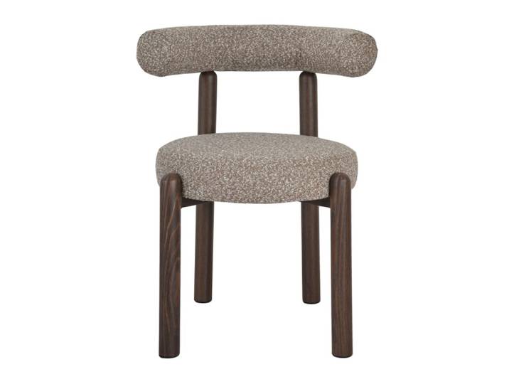 Chaise repas bouclette rase marron clair