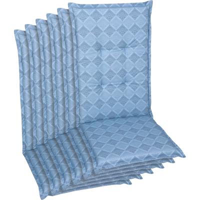 Hochlehnerauflage GO-DE, blau, B:50cm T:120cm, Baumwolle, Polyester, Polsterauflagen, in verschiedenen Ausführungen