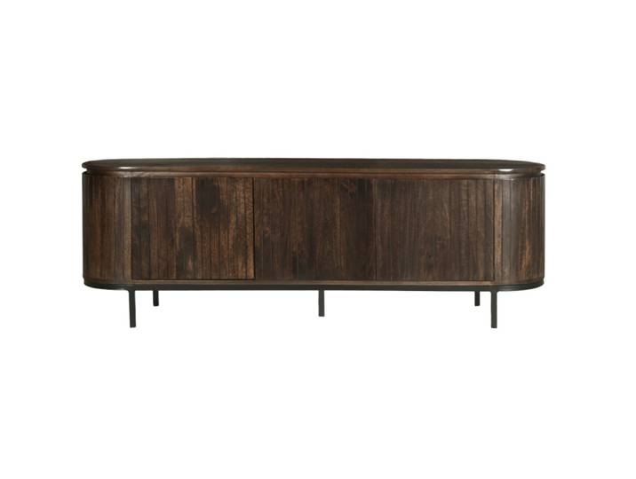 Meuble tv 170 cm en bois massif brun