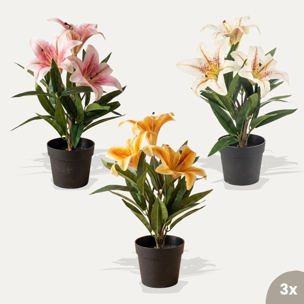 Trendhero Lelie mix kunstplanten bundelset van 3 stuks