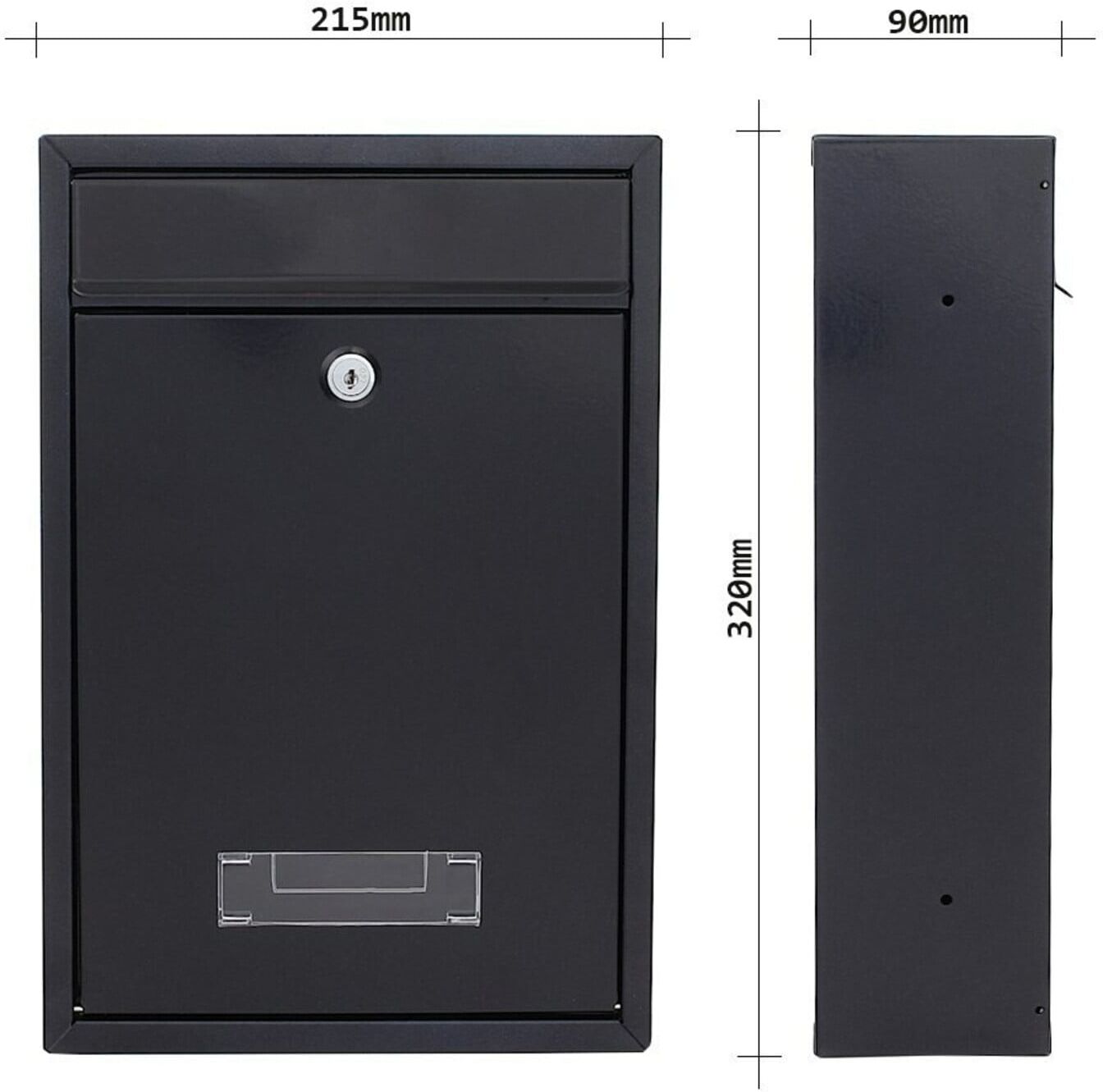 ROTTNER Briefkasten Tarvis mit Zylinderschloss anthrazit pulverb. (T02942)