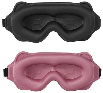 Uplift Treasures 3D Contoured Sleep Mask For Total Light Blocking black pink