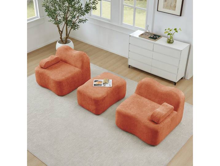 REDOM Loungesofa vielseitig kombinierbares modulares Ecksofa, mit Ottoman-Optionen, stabiler Formgebung und ergonomischer Sitzstruktur, weich, pflegeleicht und direkt nach dem Auspacken nutzbar 1 Teile