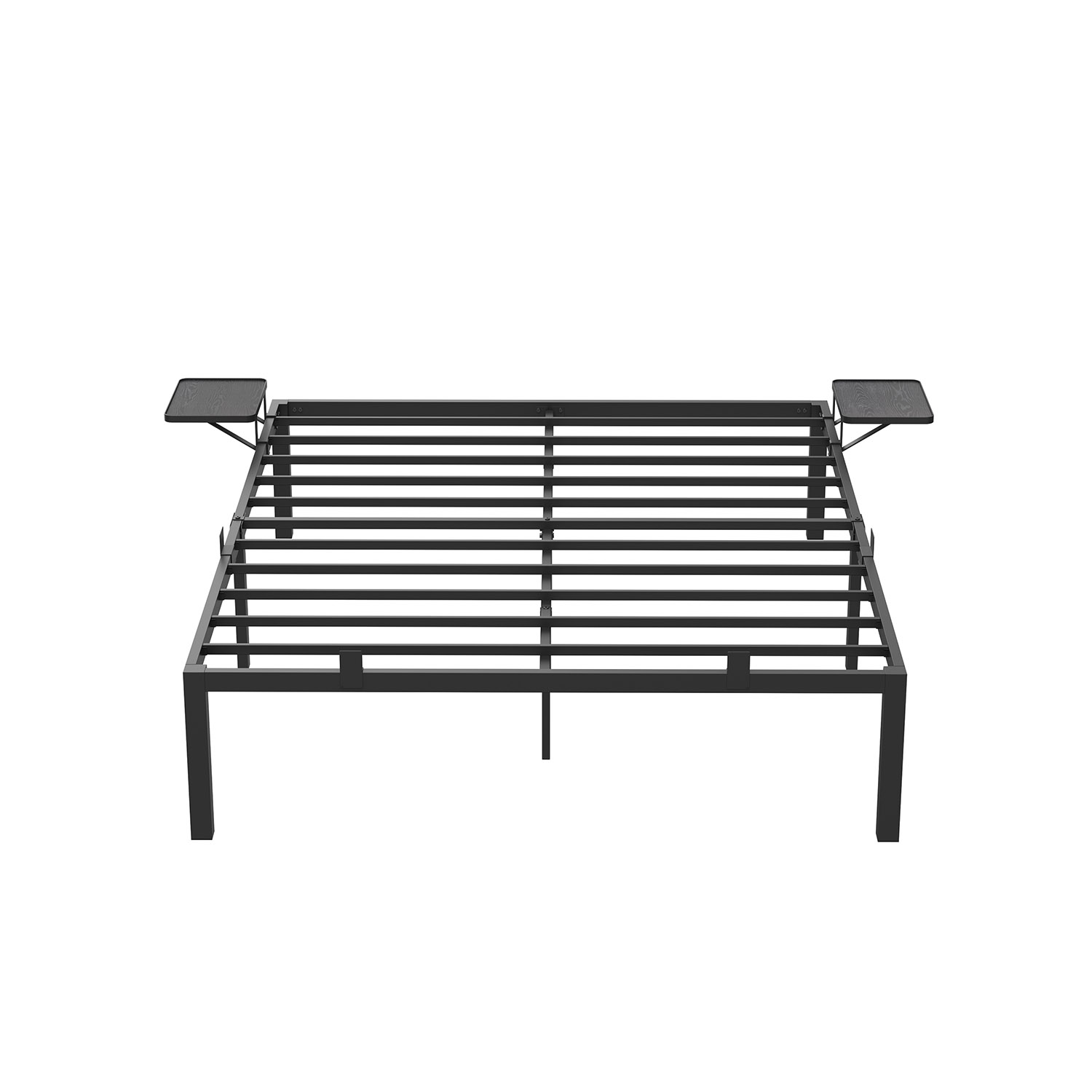 VASAGLE Doppelbettgestell aus Metall 160 x 200 cm mit Aufbewahrungsregalen RMB095B01