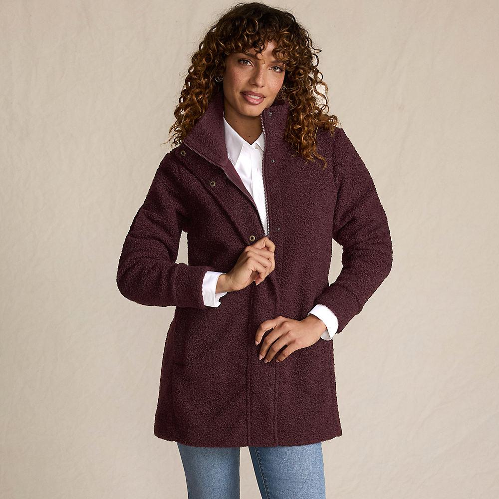 Bouclé-Jacke in Petite-Größe, Damen, size: petite, Rot, Polyester, by Lands' End
