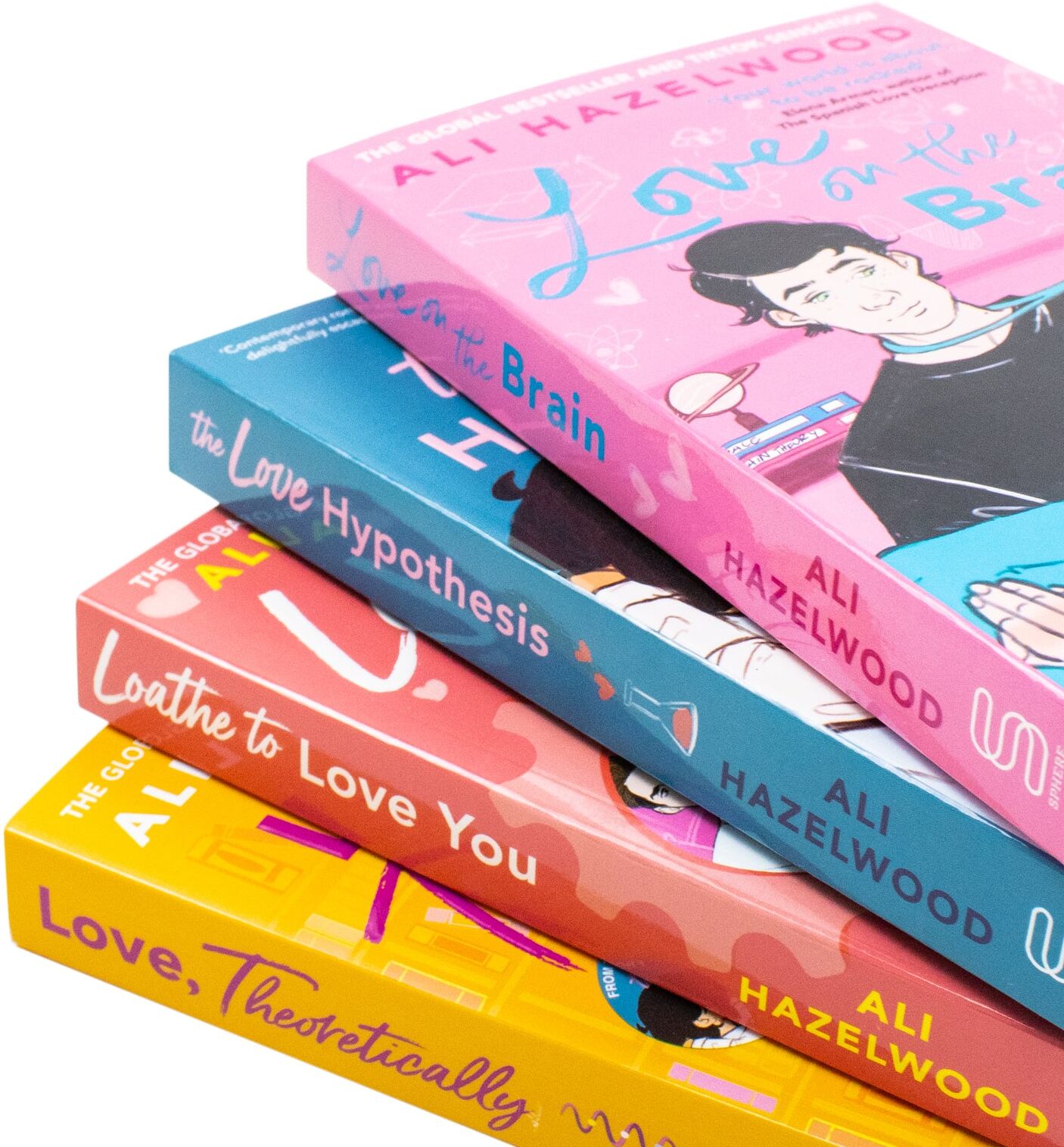 Sphere Ali Hazelwood Collection 4 Books Set (Love, Theoretically, The Love Hypothesis, Love on the Brain, Loathe to Love You)