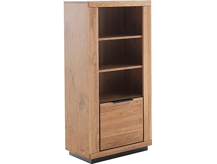 Highboard MCA LIVING Greno Regal , beige (naturfarben), B:72cm H:142cm T:40cm, Holzwerkstoff, Massivholz, Sideboards, Highboard, durchgehende Lamelle