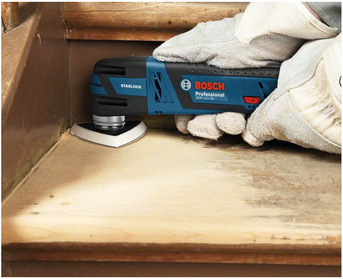Bosch GOP 12V-28 Akku-Multi-Cutter Solo Version aus Kunststoff und Metall mit Akku-Multi-Cutter ohne Akku und Ladegerät für Schneiden und Schleifen, 06018B5001)