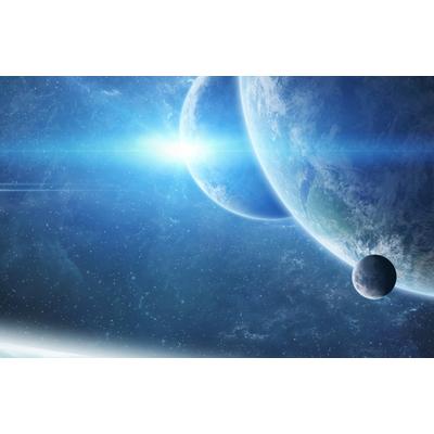Fototapete PAPERMOON "GALAXIE-WELTALL UNIVERSUM PLANETEN SOLAR SYSTEM STERNE", bunt, B:4,5m L:2,8m, Vlies, Tapeten
