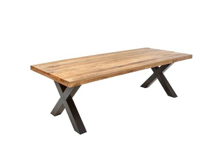 Riess Ambiente Esstisch Iron Craft - 240x100cm - Natur - Mangoholz Platz für 12 Personen, X-Gestell, Gestell: schwarz, individuelle Maserung