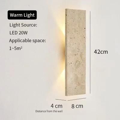 Inspire Curations StoneGlow 18W Natural Stone Outdoor Waterproof LED Wall Lamp 42cm (16.5 In.) Indoor