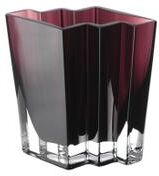 "Majestic Gifts Glass Chevron Vase, Amethyst- 6"" Height - 6"" Height"