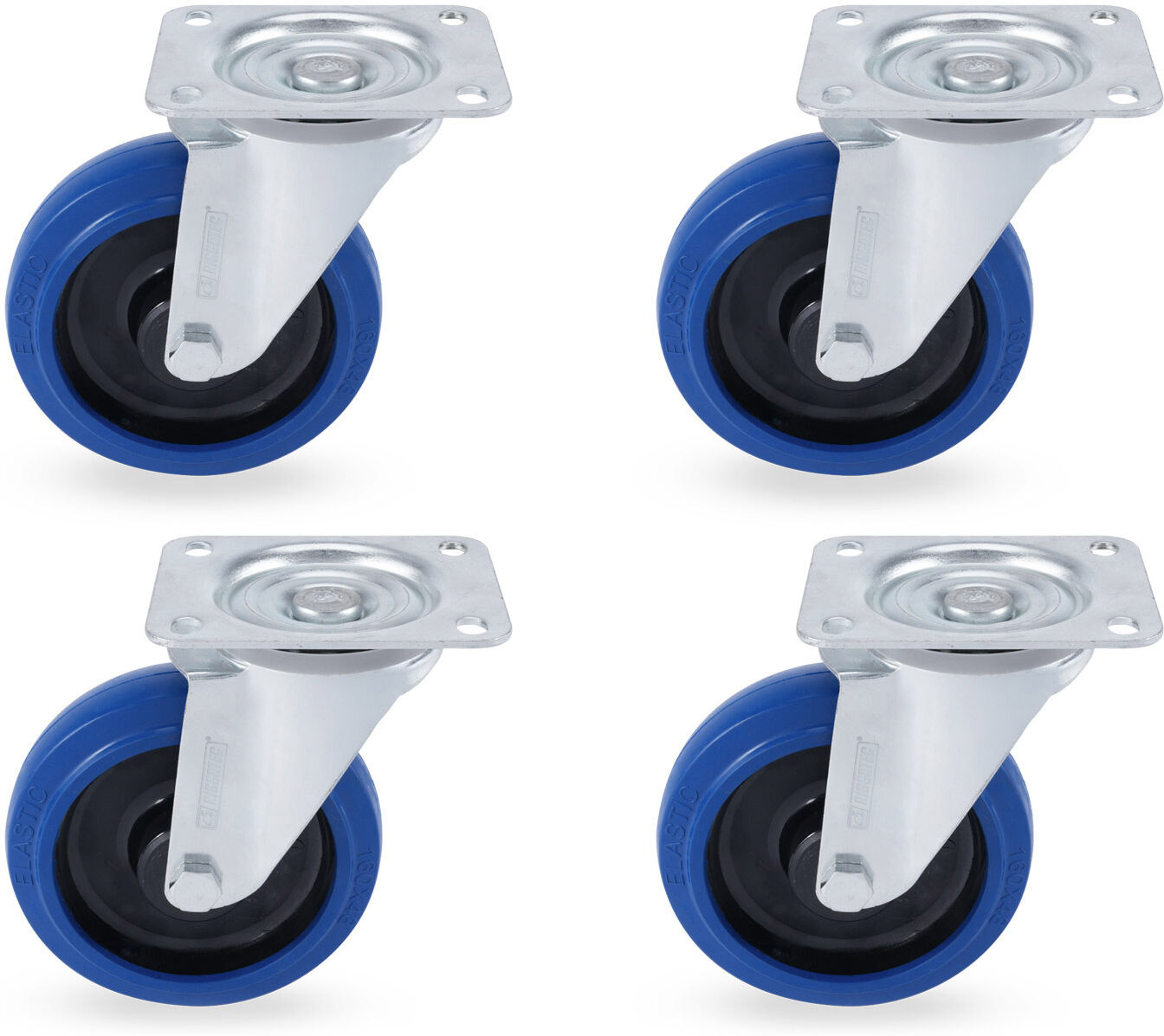 Riggatec Lenkrollensatz 160mm Blue Wheel 4x Ohne Bremse