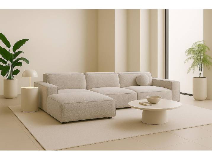 Kaiser Möbel Ecksofa Cursal L-Form, Stoff Artico, Nata, Links
