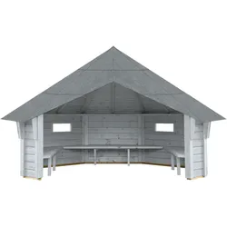 Wolff Finnhaus Wetterschutzhütte / Grillhütte  betongrau Ohne Grillanlage