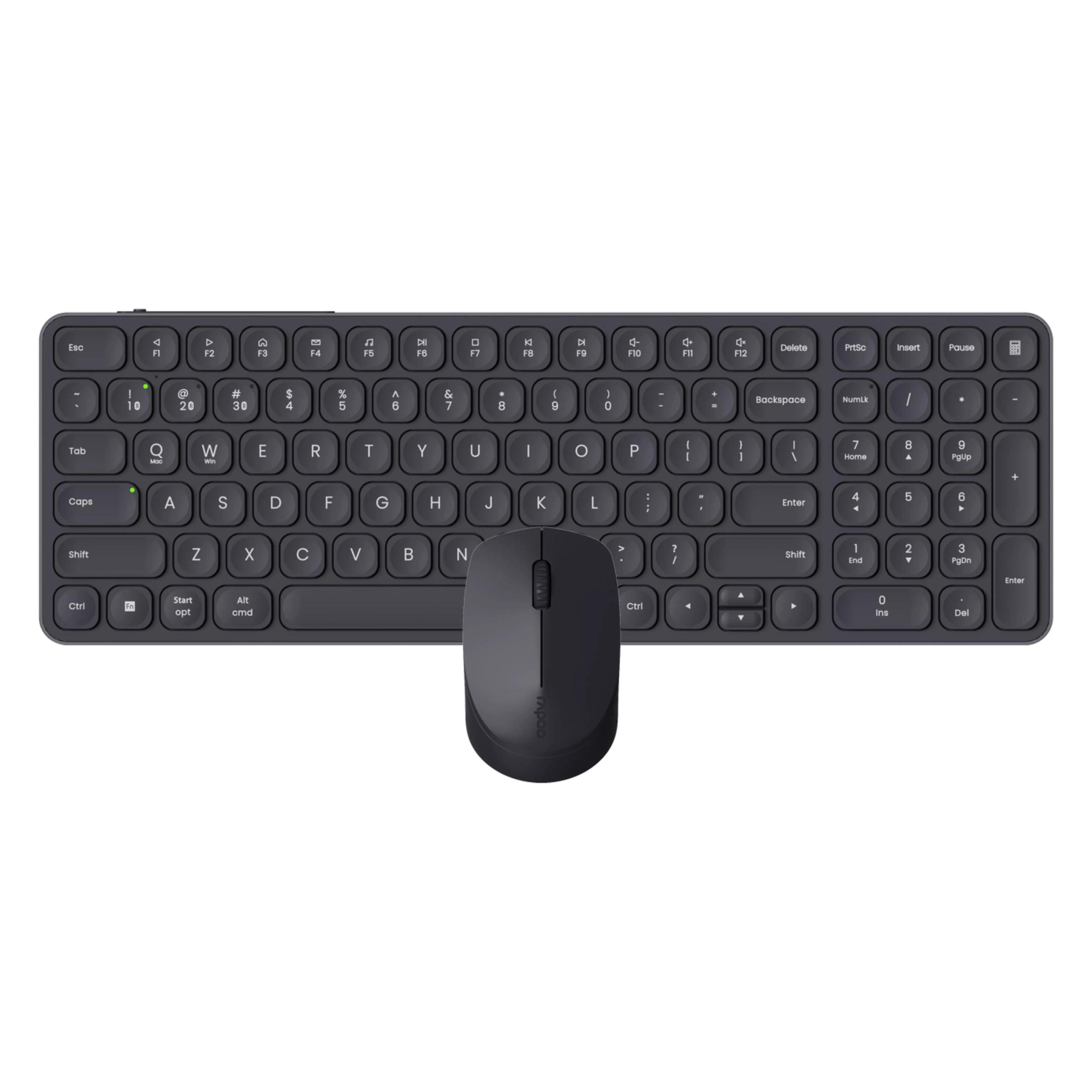 Rapoo Kabelloses Multimodus-Deskset 9710M, QWERTZ, dunkelgrau (00228037) (DE, Kabellos) (00228037)