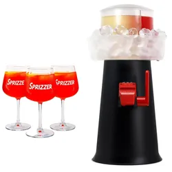 Komplettes Aperitif-Set mit 3 originalen schwarzen Kunststoffgläsern, elegantes italienisches Design – SPRIZZER
