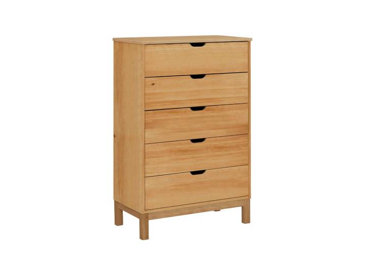 Livetastic Kommode Poznan, Natur, Holz, Kiefer, Holz, 5 Schublade(n) Schubladen, 76x113x39 cm, stehend, Holzmöbel, Kleinmöbel Holz, Holzkommoden