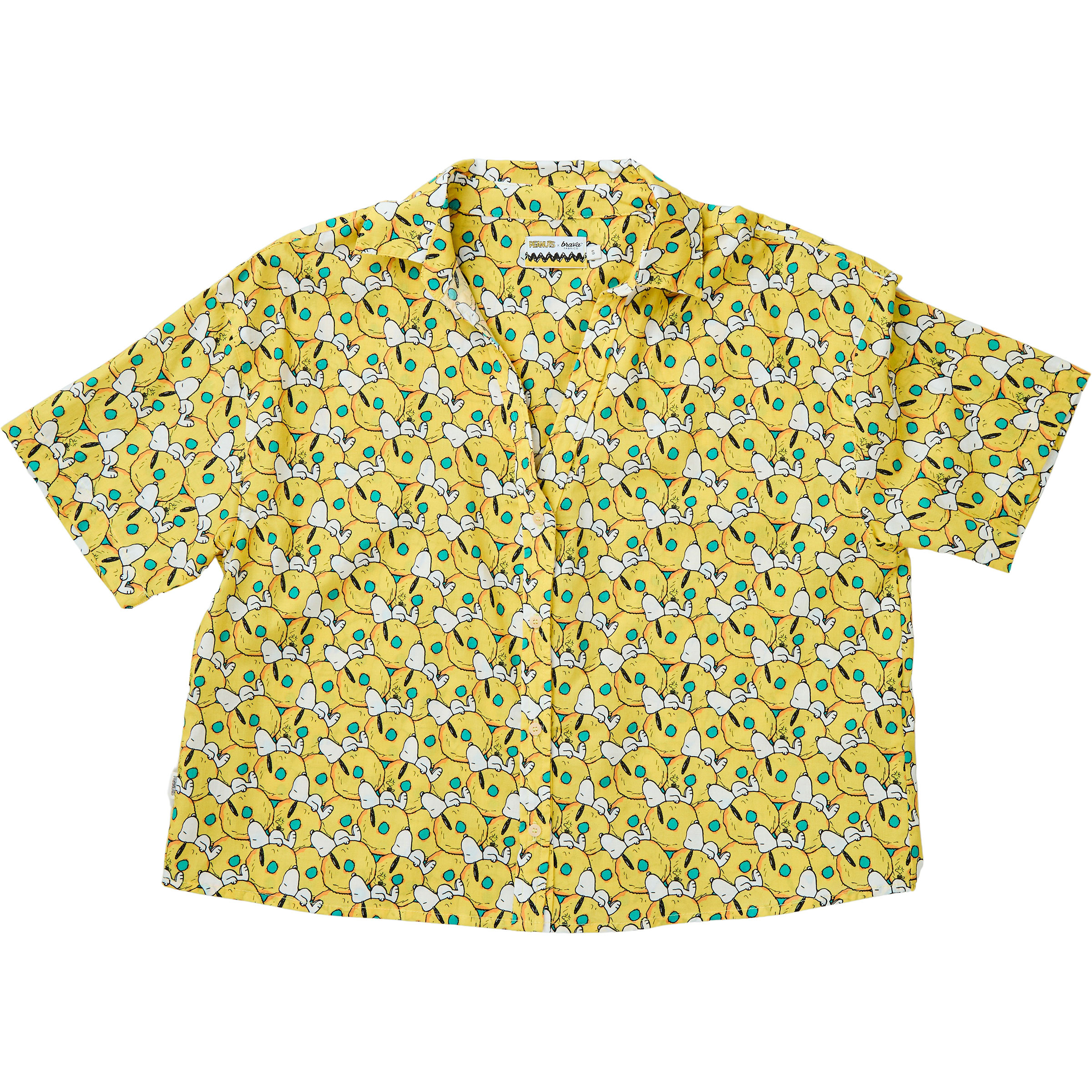Brava Fabrics Peanuts Donuts Cropped Damen Blusen gelb Größe M Lifestyle Widerstandsfähig