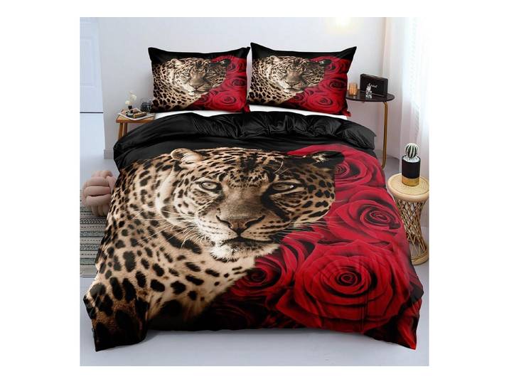 LuxusKollektion Kinderbettwäsche Bettwäsche 220x240cm Kinder Jungen Leopard 3D
