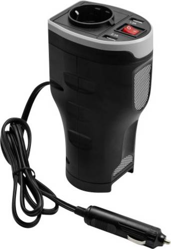 Technaxx Wechselrichter TE13 200 W 12 V/DC - 230 V/AC, 5 V/DC Dosenform für Getränkehalter