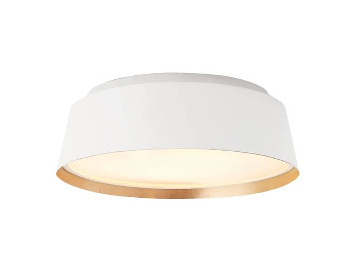 Plafonnier en métal et verre blanc mat