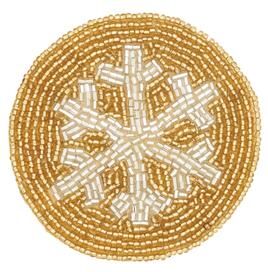 Saro Lifestyle "Snowflake Sparkle Beaded Coaster (Set of 4) - 4"""