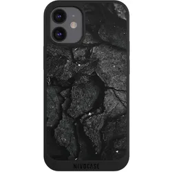 Nivocase Handyhülle für Apple iPhone 12 mini Hülle NIVOpure Case Schwarz Beton Stein schwarz (Apple iPhone 12 mini), Smartphone Hülle, Schwarz