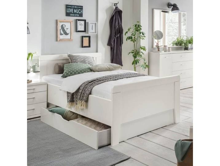 Seniorenbett Calimera Komfort mit Schubkasten 160x200cm Weiß klassischer Stil, höhenverstellbar