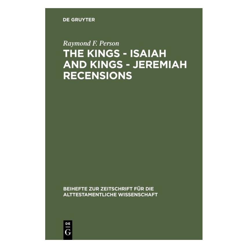 De Gruyter Person,R.F.:Kings-Isaiah and Kings-Jer. (Englisch, Hardcover, Raymond F. Person) (67761855)