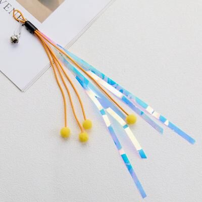 Market Central Soft Plush Cat Wand Replacement Head Crinkle Ball Interactive Toy Refill For Kittens orange