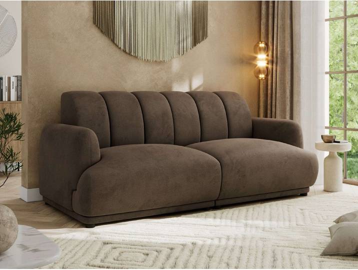 MKS MÖBEL Sofa GERRA, Polstersofa 3-Sitzer, feststehend, HR-Schaum Rückenlehne, Wellenfedern, modernes Design