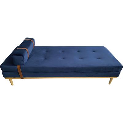 Daybed SALESFEVER "Bett: Entspannung pur", blau (blau, natur, natur), B:75cm H:42cm L:180cm, 100% Polyester, Daybetten, Tagesbett Gästebett, Entspannung pur: Tagesliege mit Kopf- und Nackenstütze
