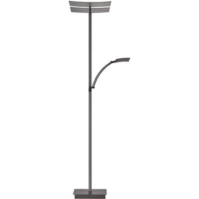 LED Stehlampe "ANDY", grau (bronzefarben eloxiert), 3, H: 185cm, 1 Stk.,mit Lesearm, HELL HÖLLISCH GUTES LICHT, Leuchten, Tastdimmer, CCT, LED Stehlampe