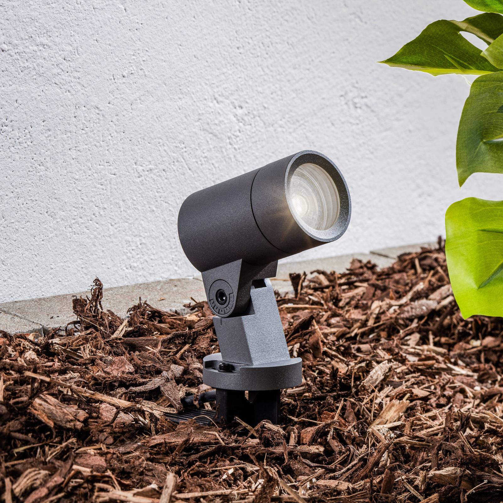 Arcchio Erdspießstrahler Hemmani, Höhe 35 cm, anthrazit, Alu Hemmani, schwarz, Aluminium, Modern